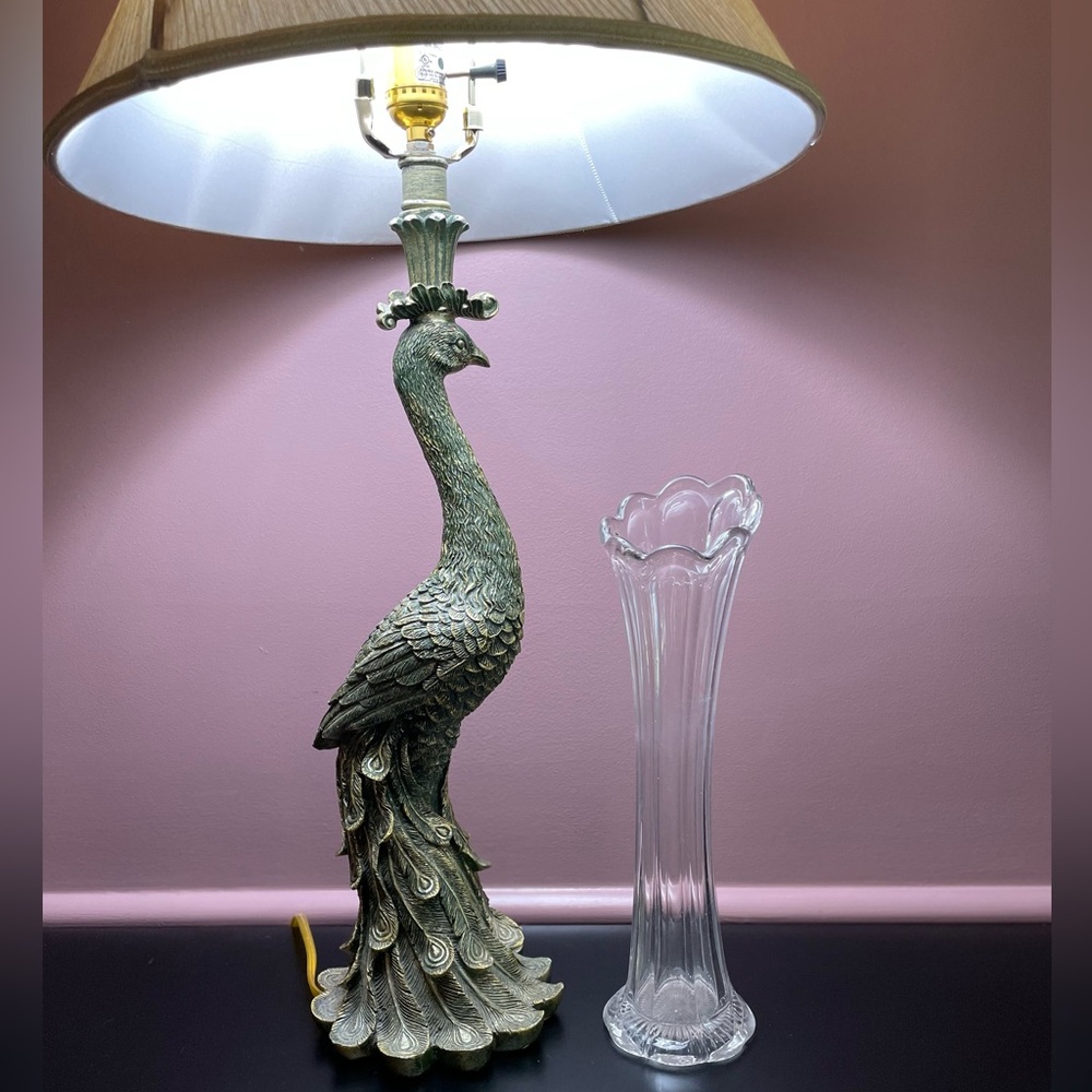 Clear Column Swung Glass Vase 13.5"